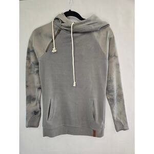 Ampersand Ave‎ Tie Dye Double Hood Side Zip Pullover Hoodie XS